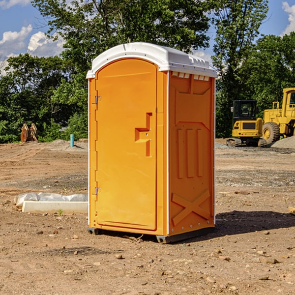 how often are the portable restrooms cleaned and serviced during a rental period in Denison IA